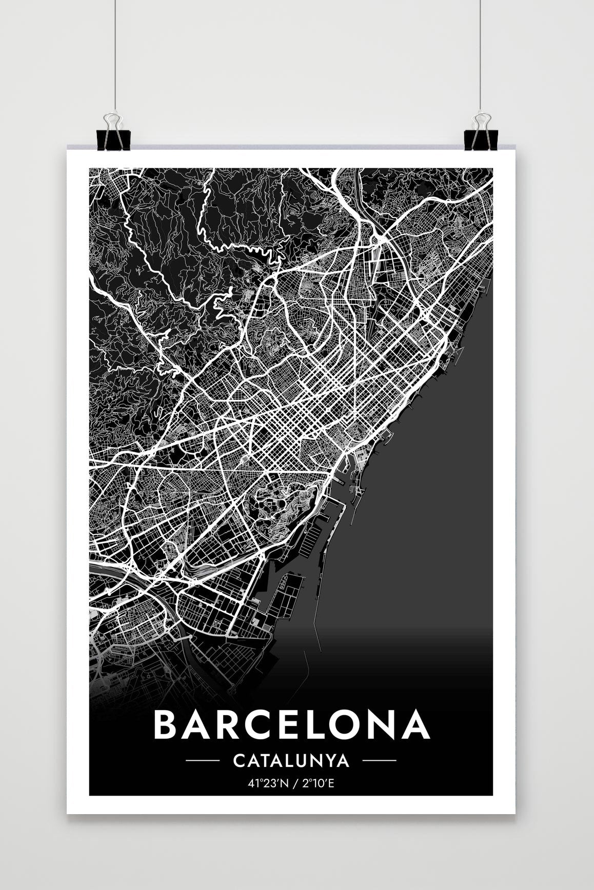 Affiche Barcelona Map de 25 Artstreet