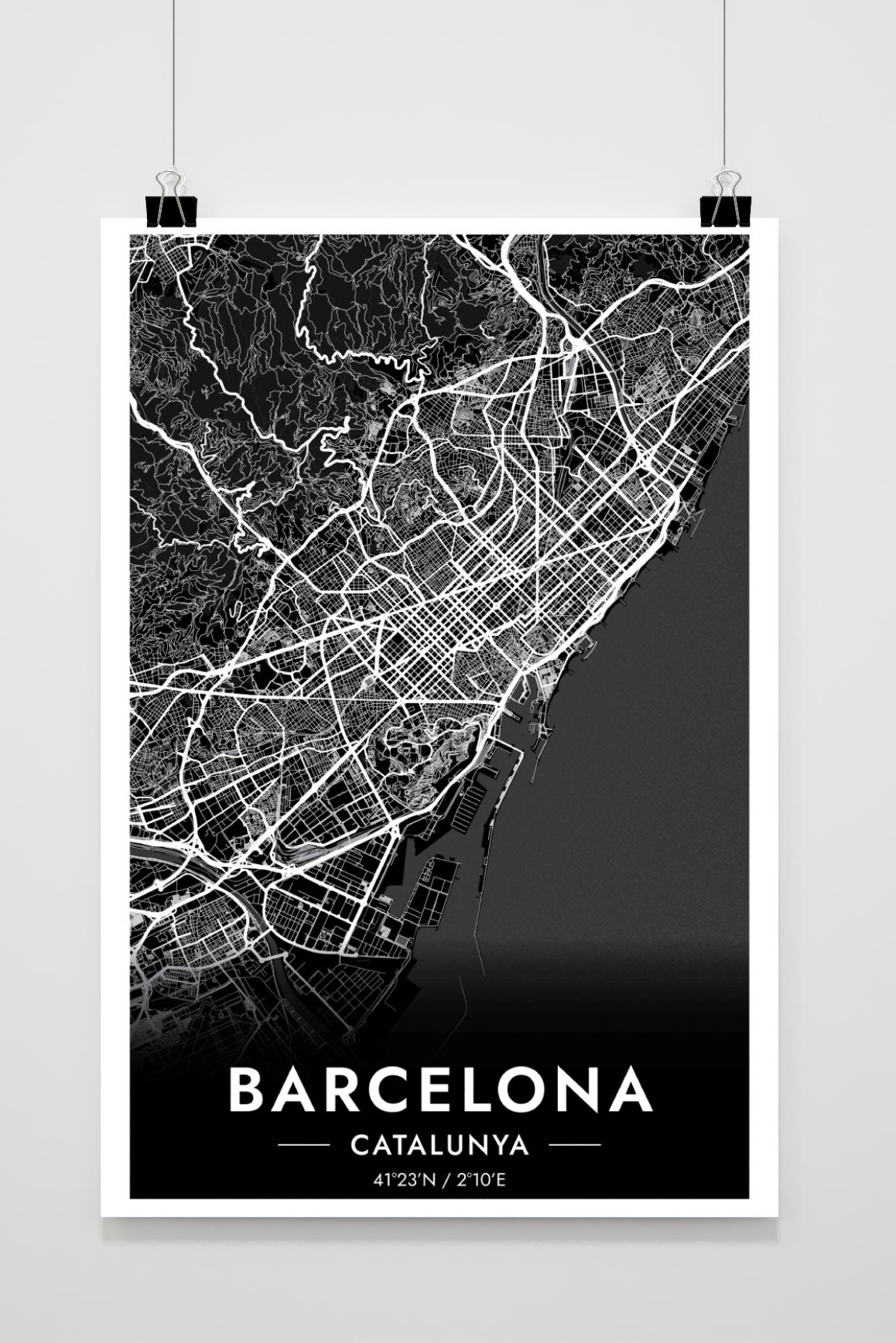 Barcelona Map dans un intérieur