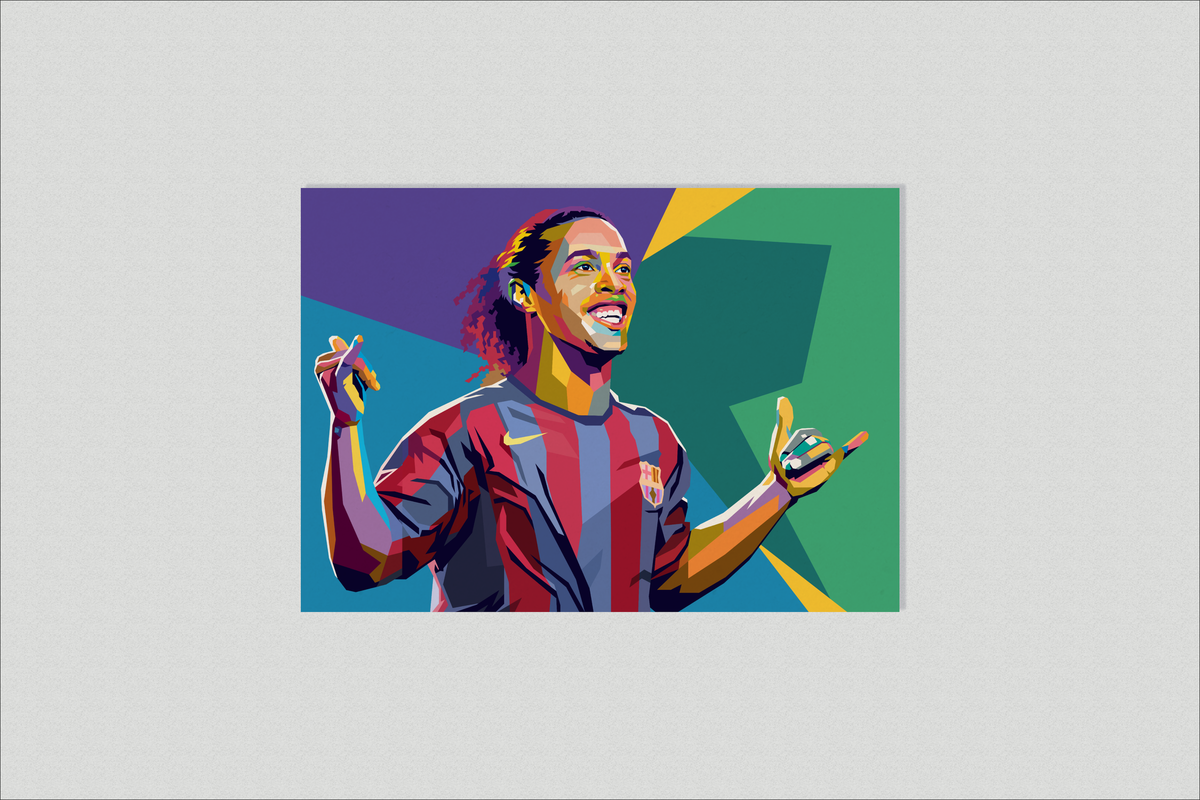 Ronaldinho Pop Art en un interior