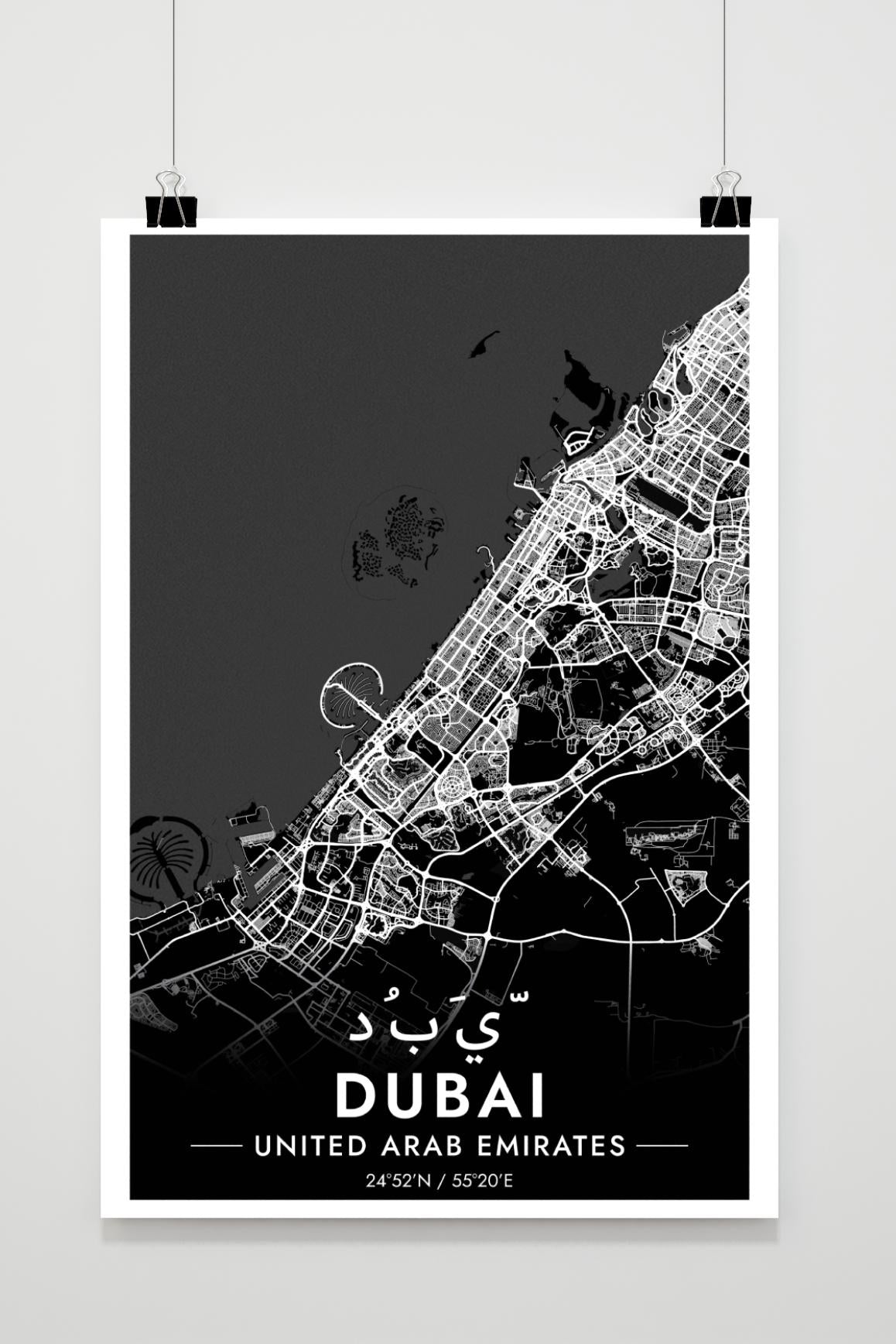 Dubai Map UAE dans un intérieur