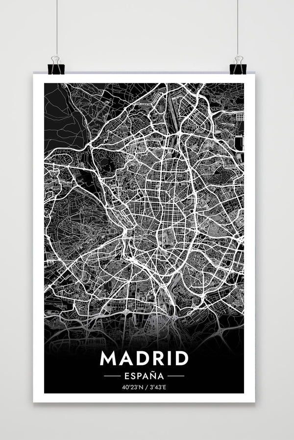 Affiche Madrid Map