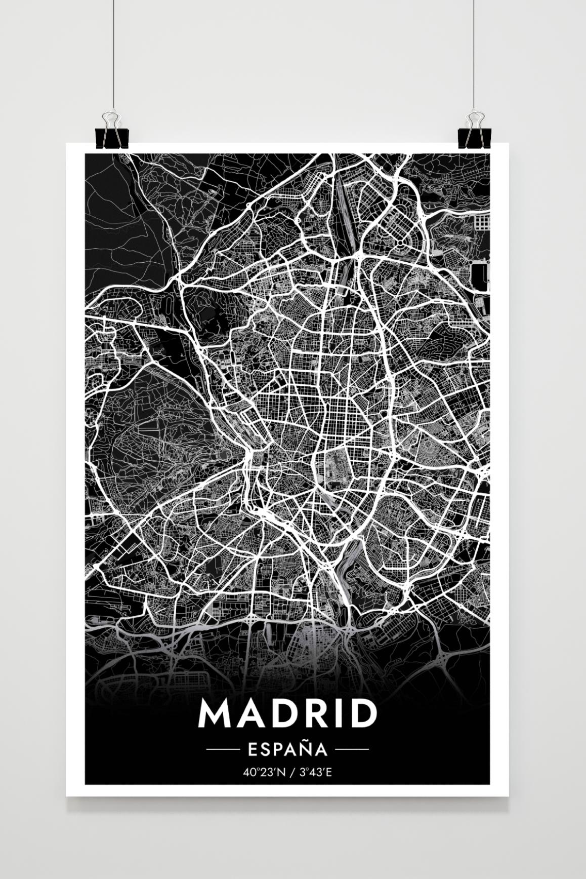 Madrid Map dans un intérieur