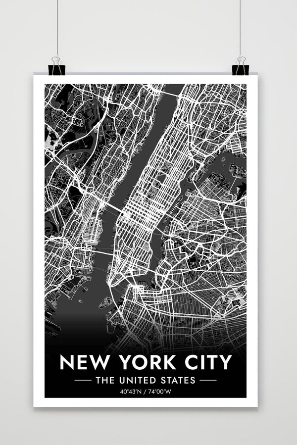 New York Map Poster