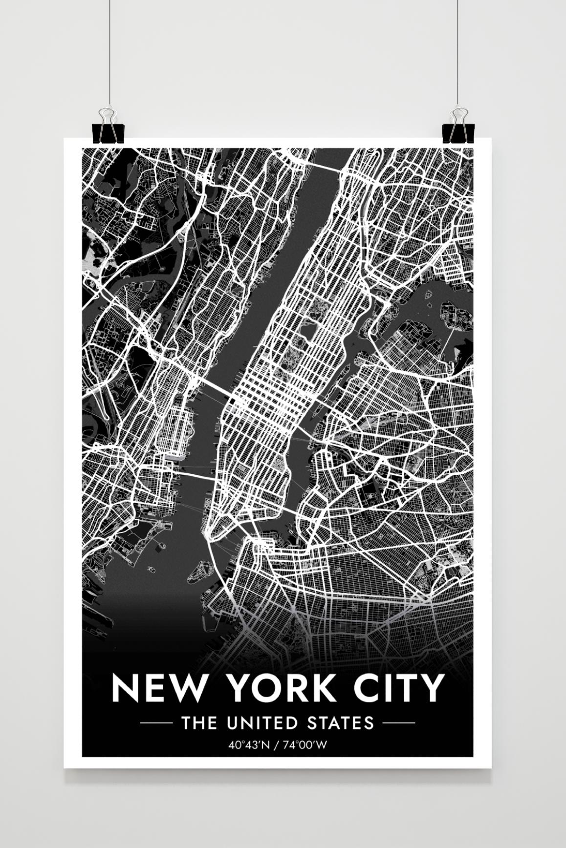 New York Map dans un intérieur