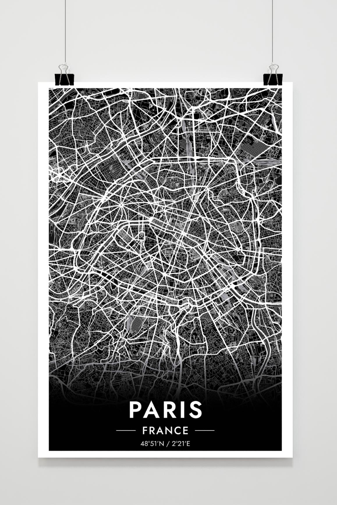 Parijs Map en un interior