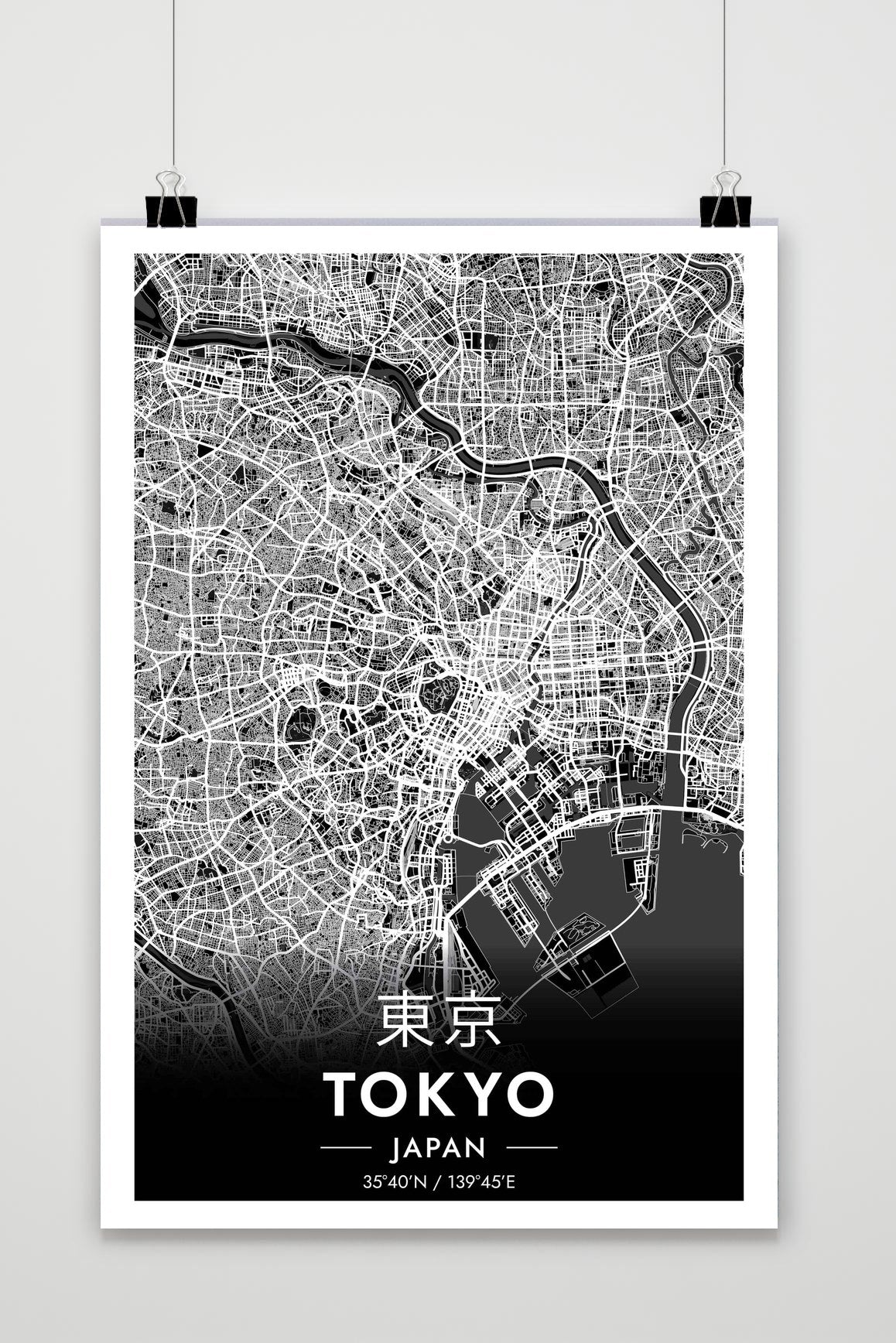 Affiche Carte de Tokyo de 25 Artstreet