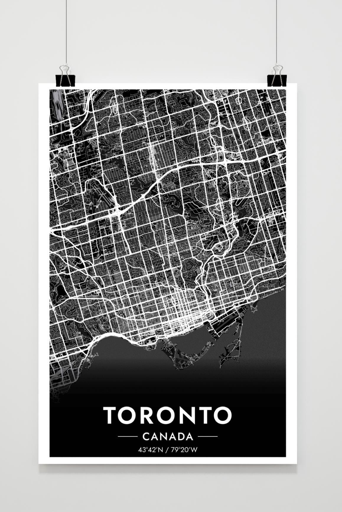 Carte de Toronto dans un intérieur