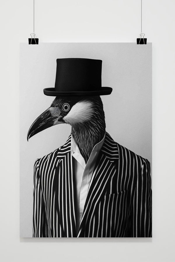 Vogel im Anzug Poster