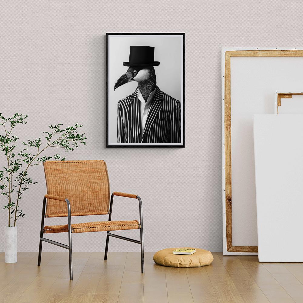 Oiseau en Costume dans un intérieur