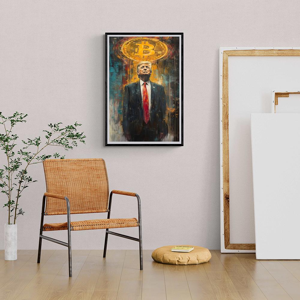 Donald Trump Crypto dans un intérieur