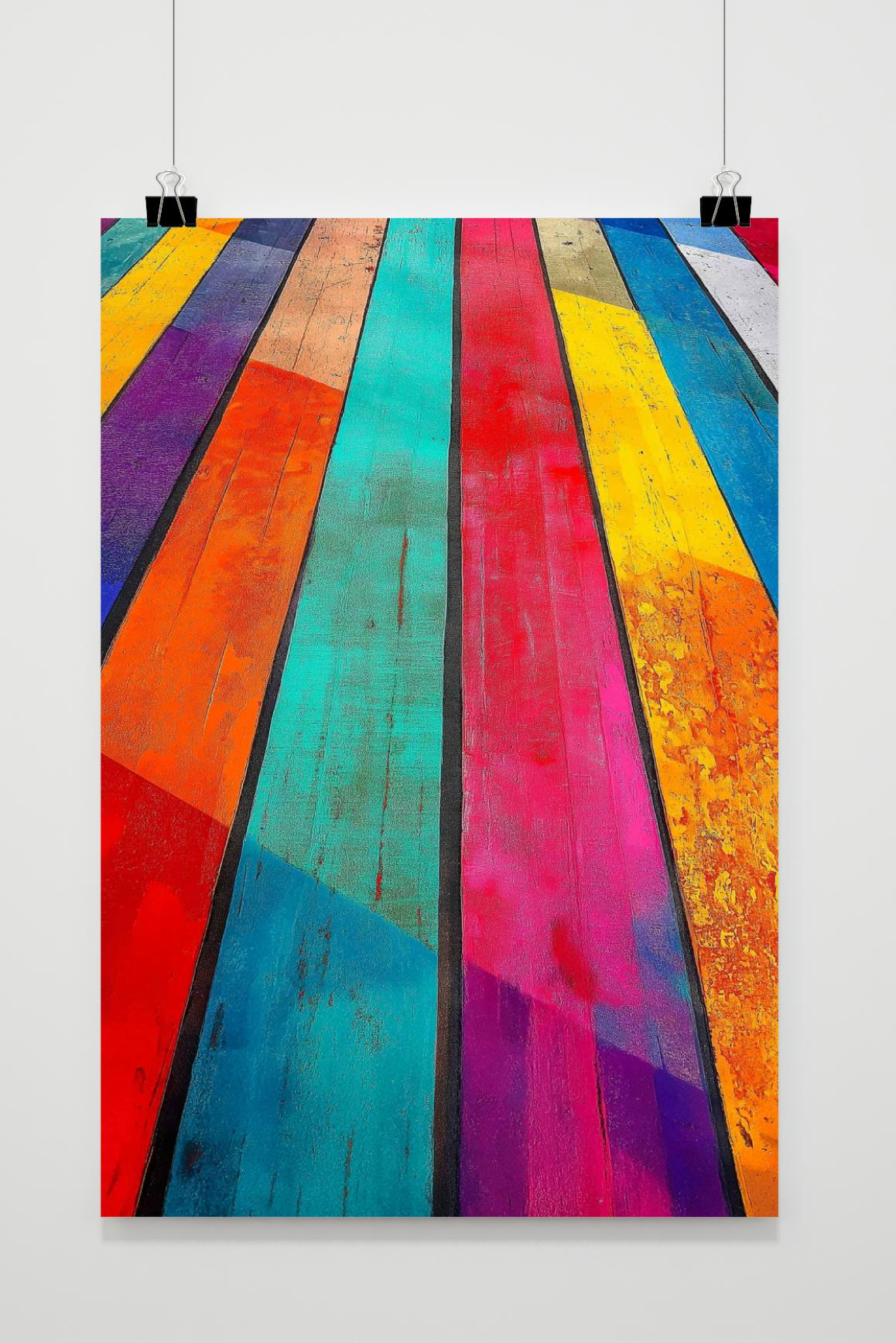 Affiche Lignes Colorées de 25 Artstreet