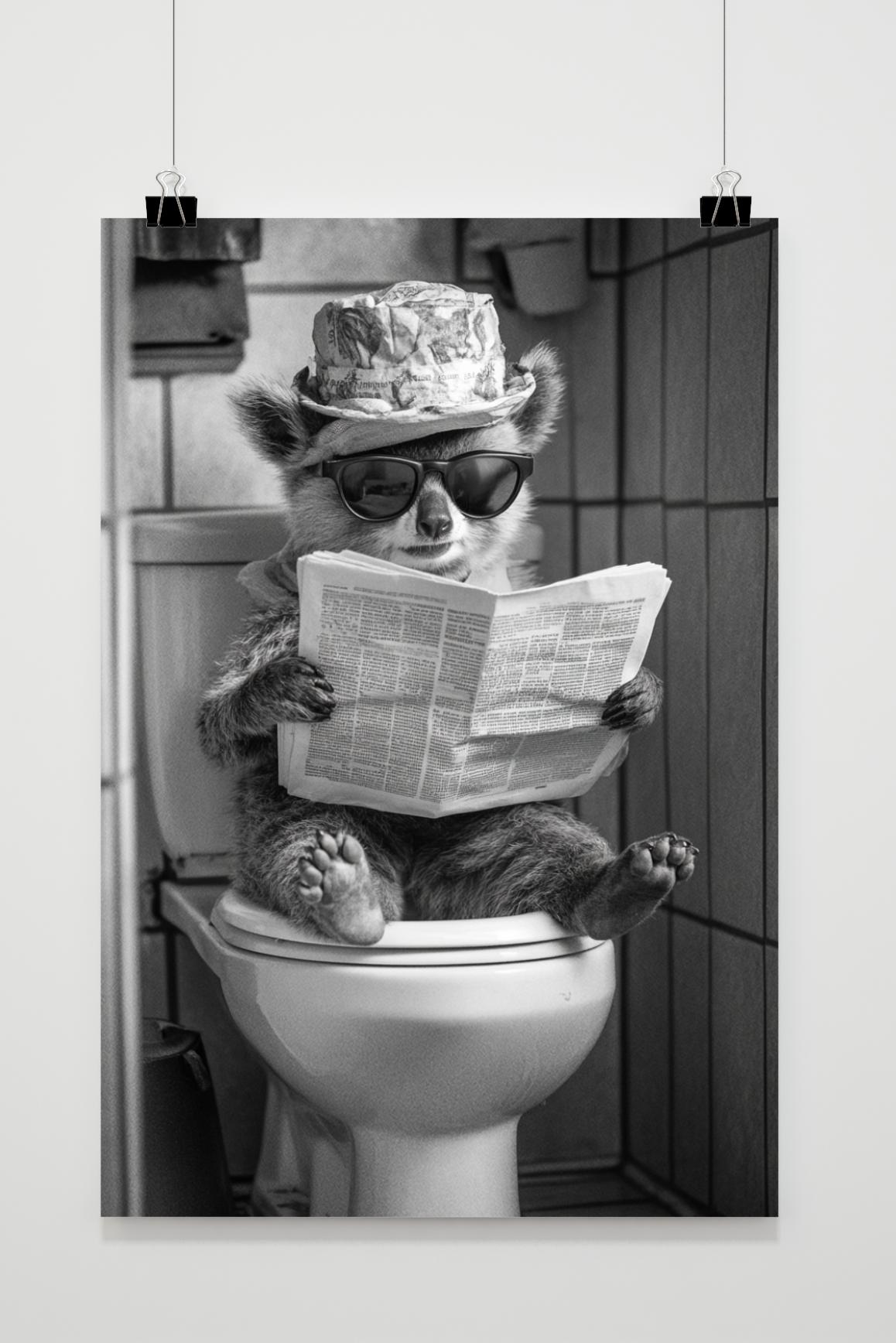 Affiche Raton laveur aux toilettes de 25 Artstreet