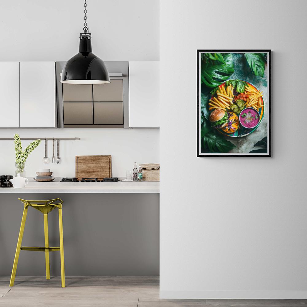 Assiette végane dans un intérieur