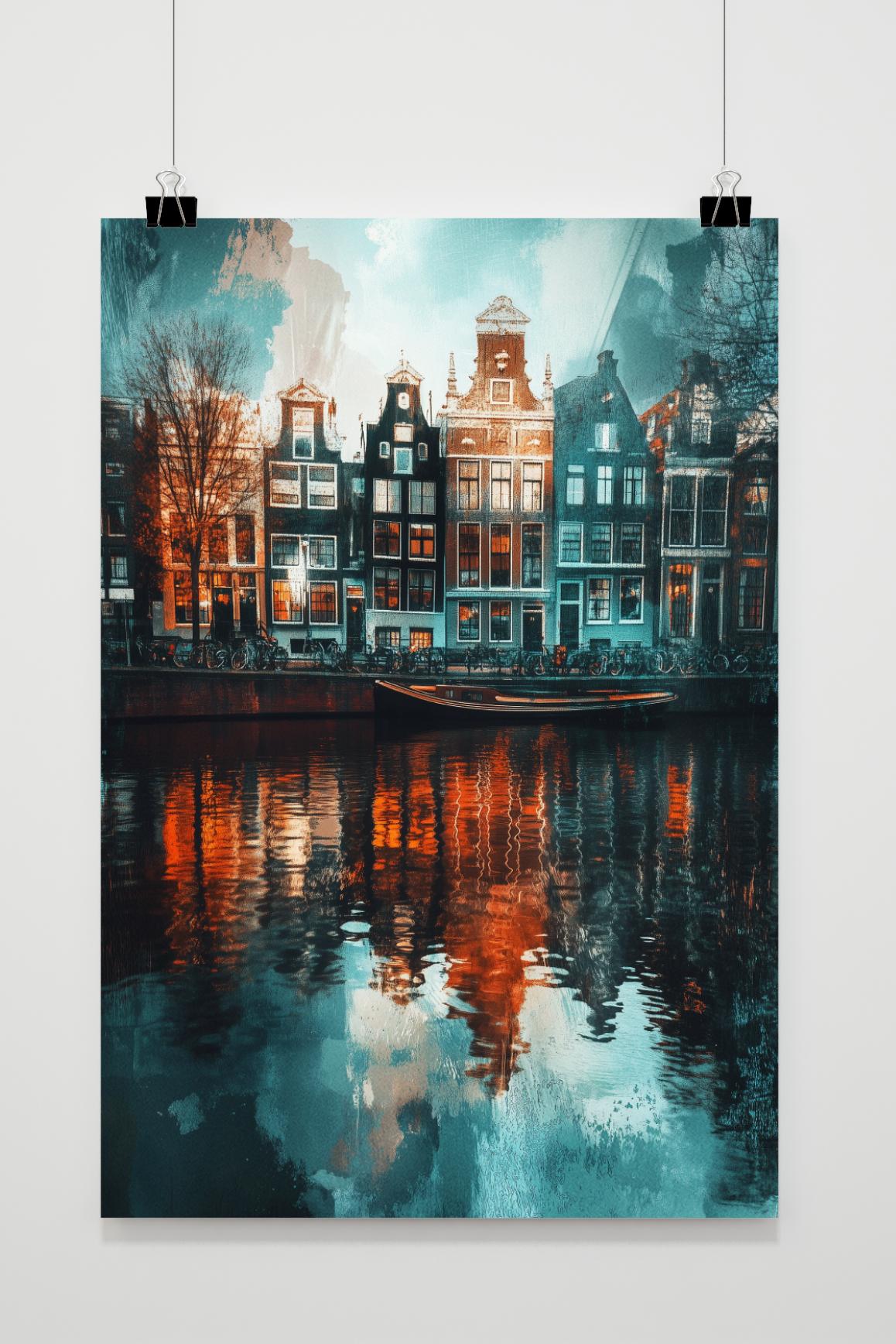 Affiche Amsterdam Canal de 25 Artstreet