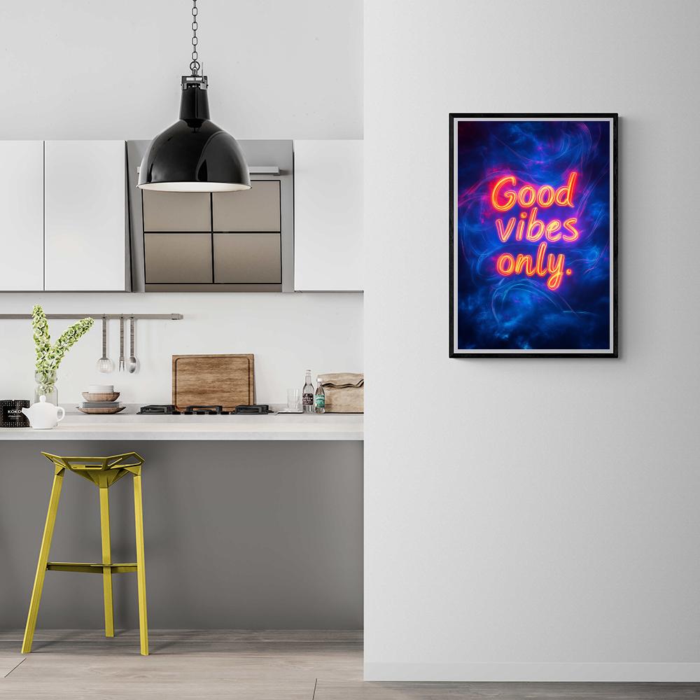Good Vibes Only Neon dans un intérieur