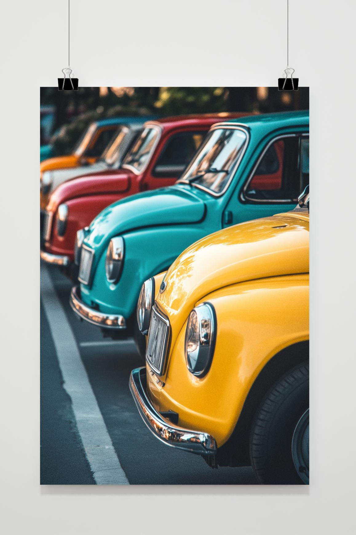 Affiche Auto's Kleurrijk de 25 Artstreet
