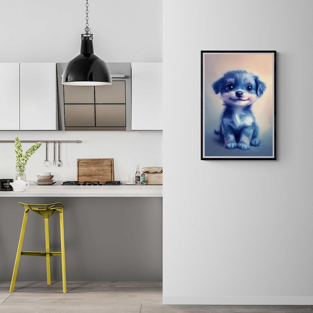 Chiot Aquarelle dans un intérieur