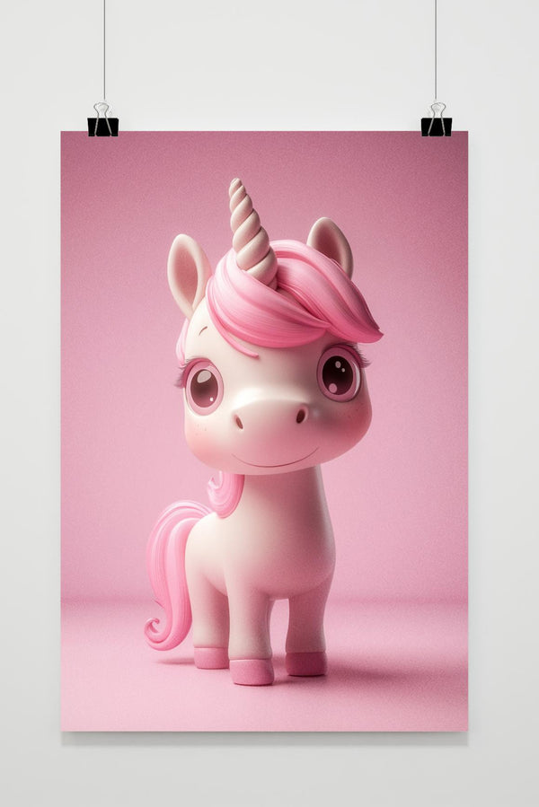 Eenhoorn Roze poster