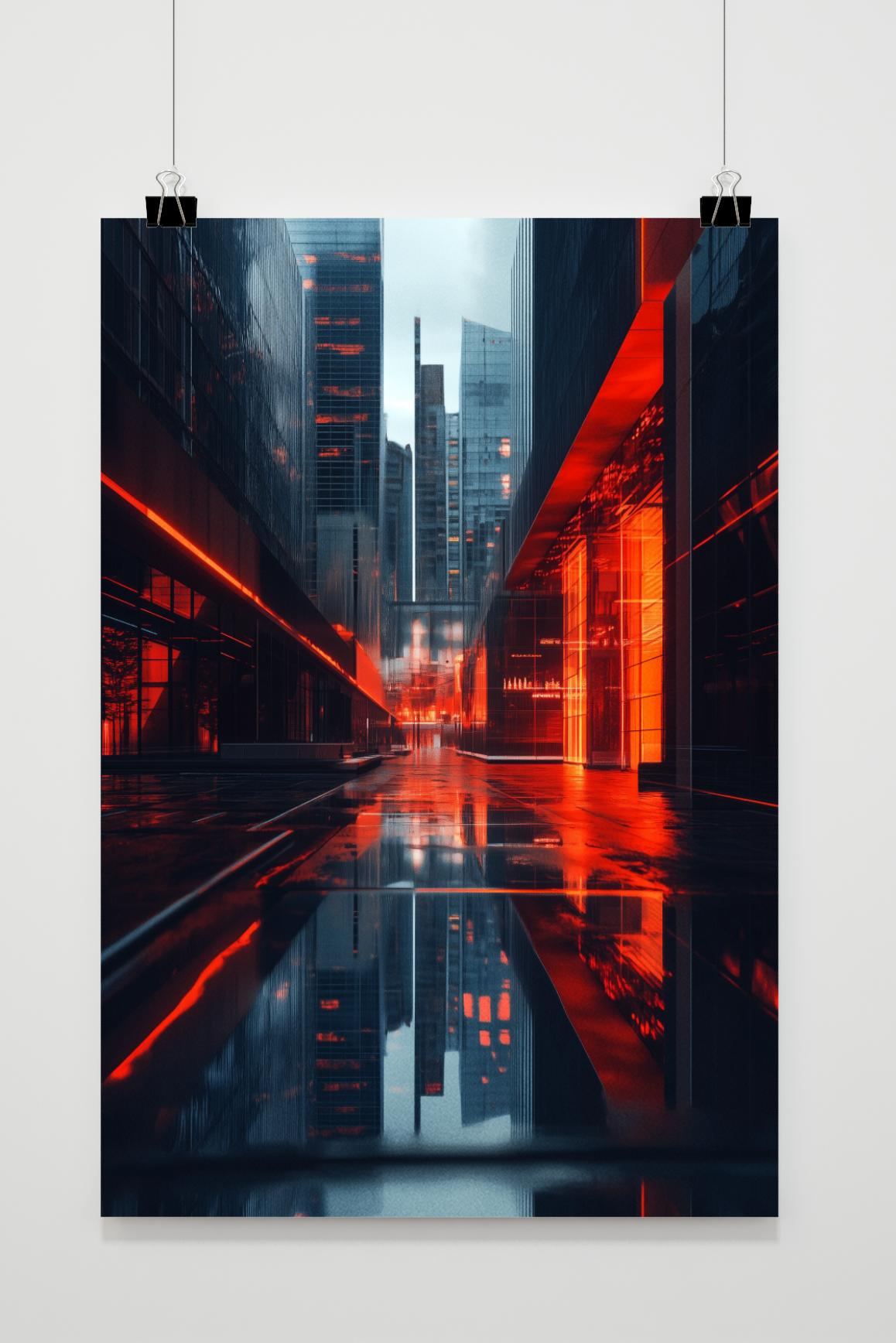 Affiche Ville Futuriste de 25 Artstreet