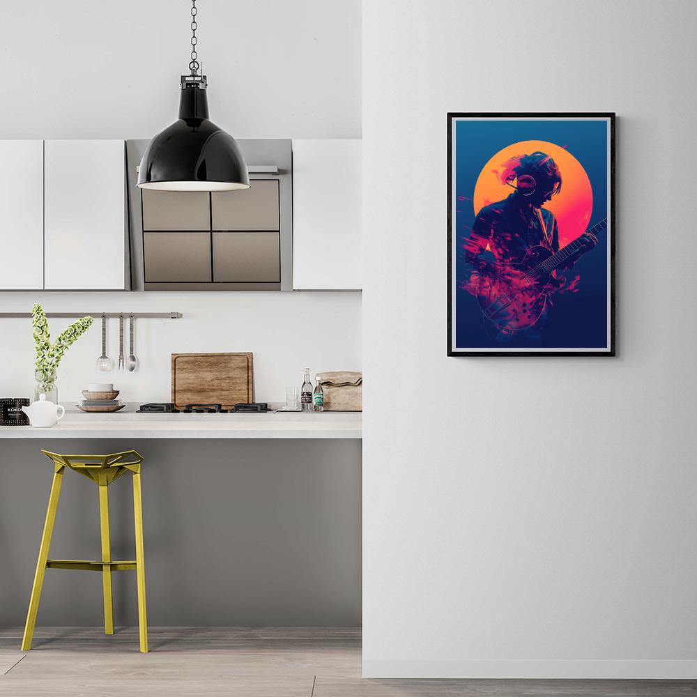 Guitariste dans un intérieur