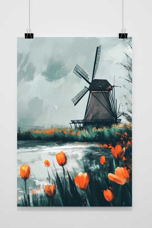 Oranje Tulpen poster