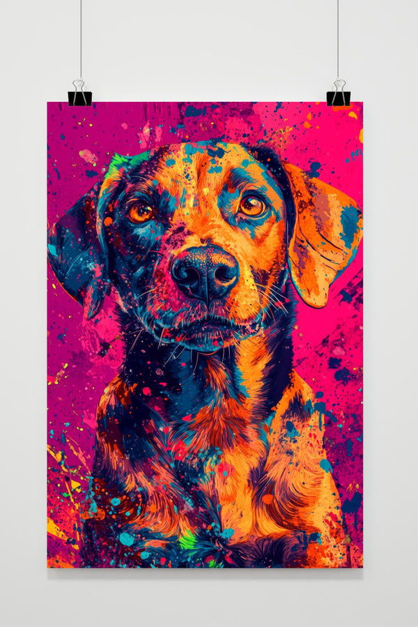 Hund Farbspritzer Poster
