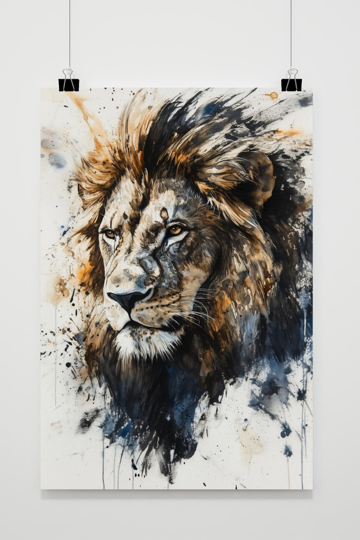 Póster León Acuarela de 25 Artstreet