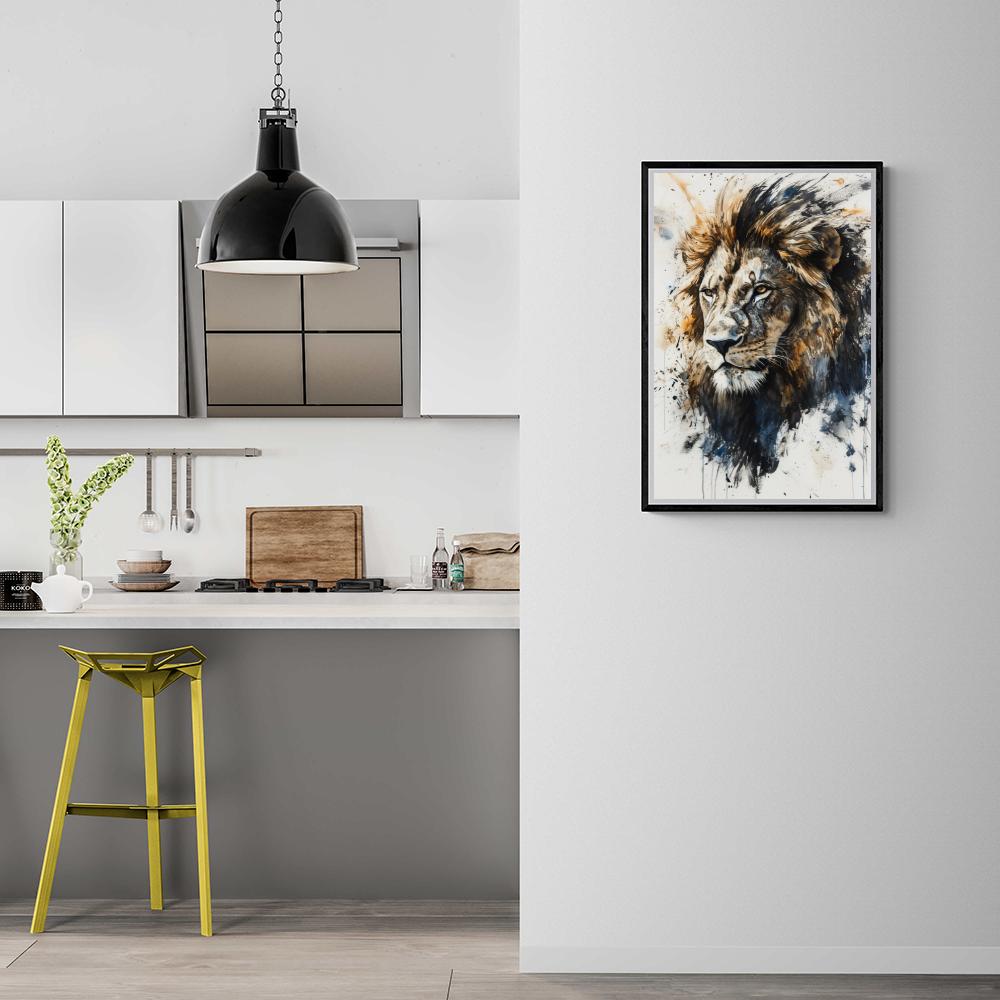 León Acuarela en un interior