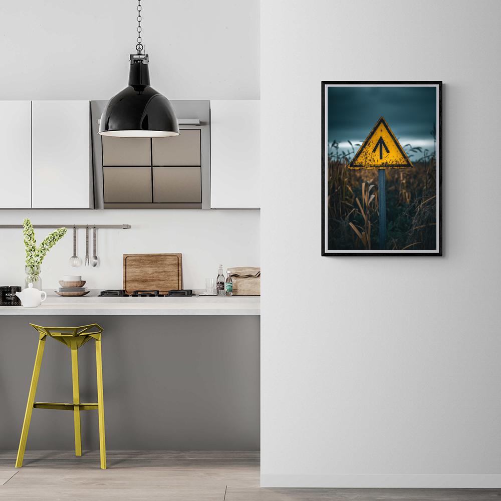 Panneau d'avertissement dans un intérieur