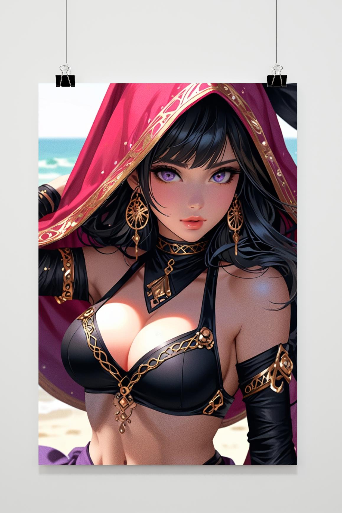 Affiche Fille sur la plage de 25 Artstreet