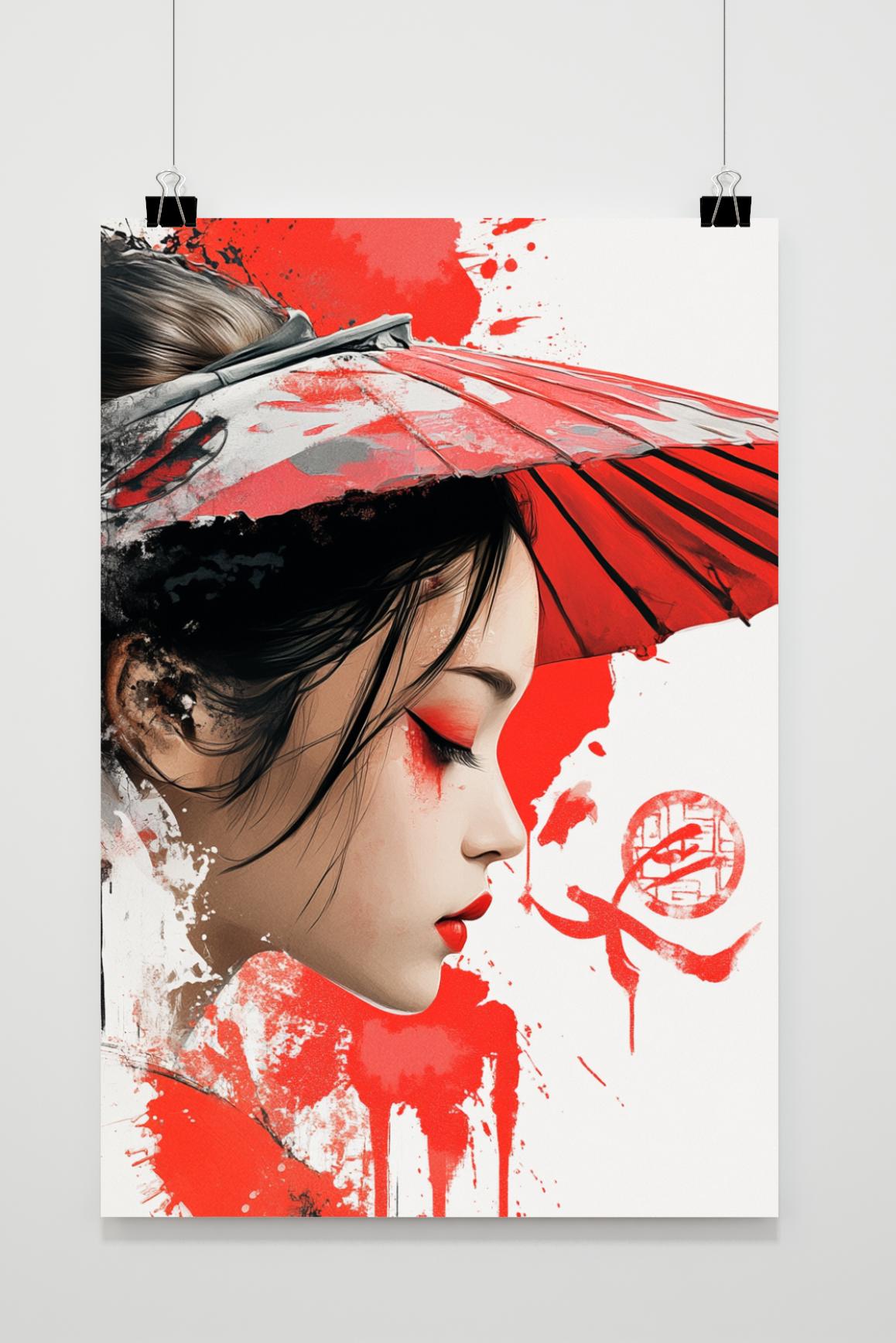 Affiche Fille Japonaise de 25 Artstreet