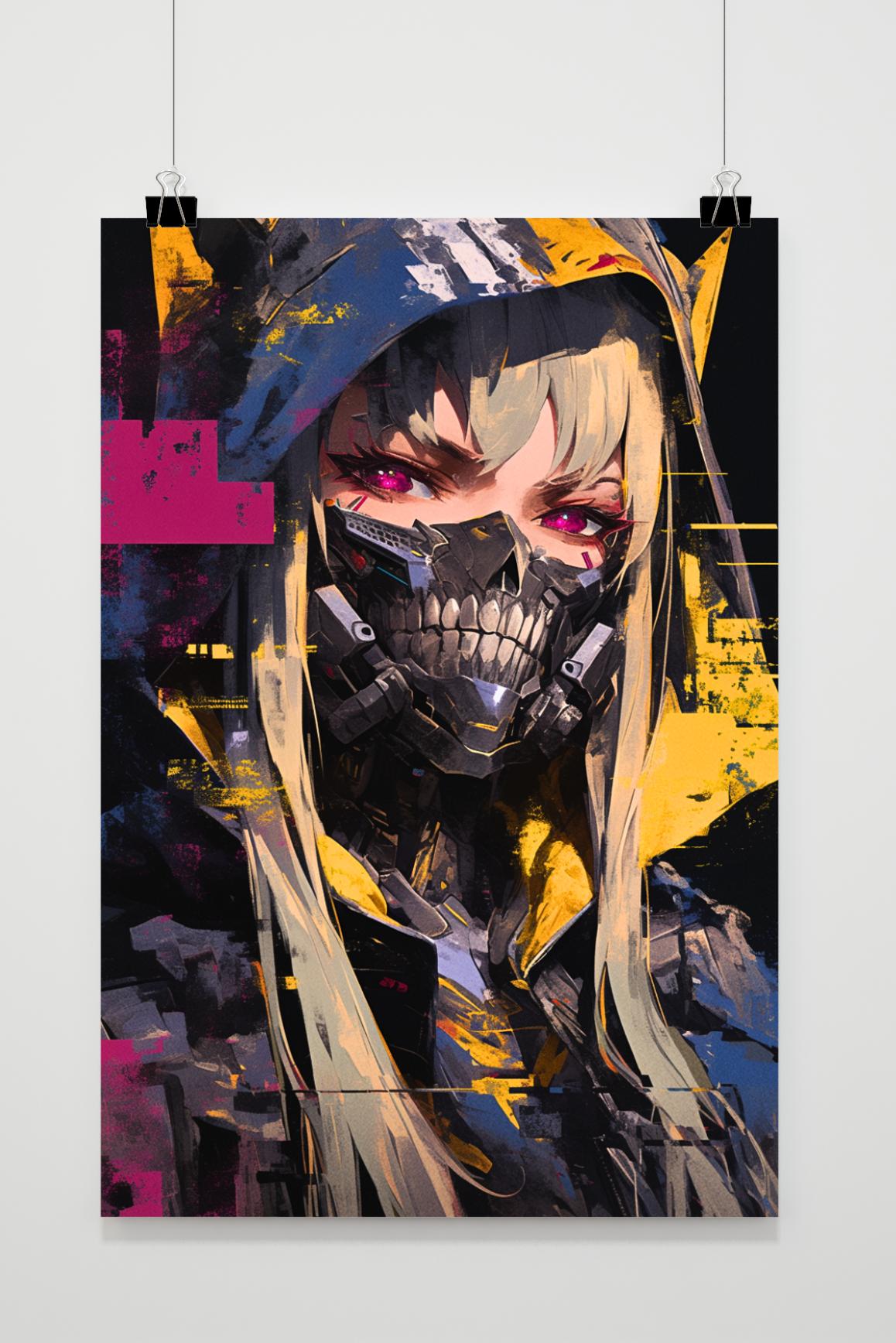 Affiche Masque de Crâne Femme de 25 Artstreet