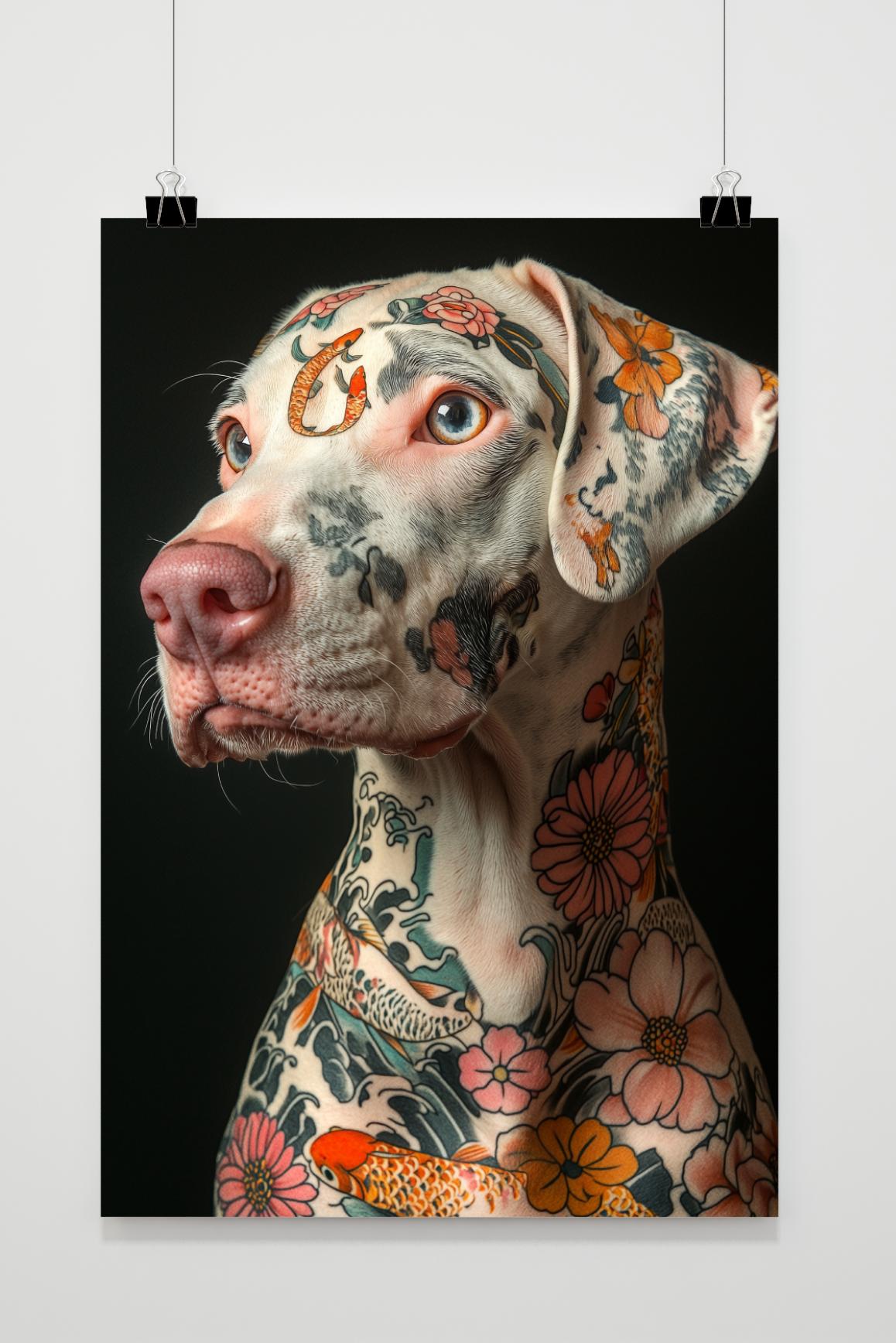 Affiche Chien Tatouage de 25 Artstreet