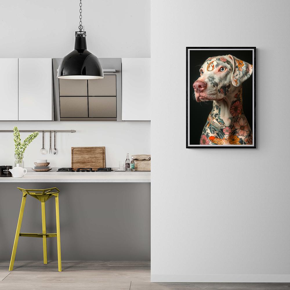 Chien Tatouage dans un intérieur