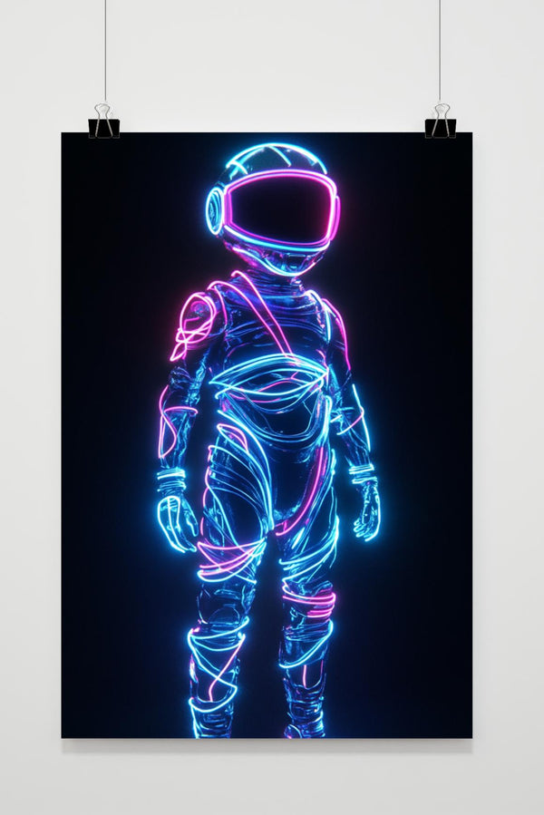 Póster Astronauta Neón