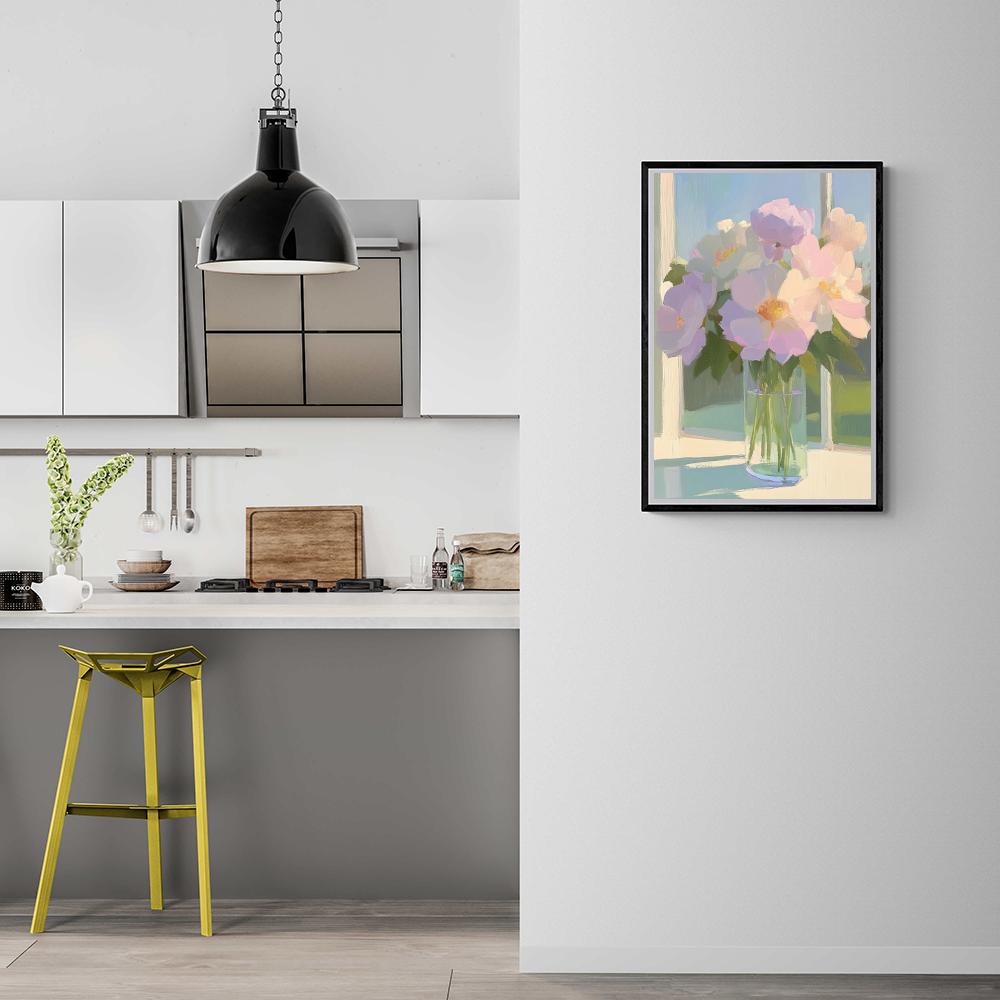 Bloemen Aquarel dans un intérieur