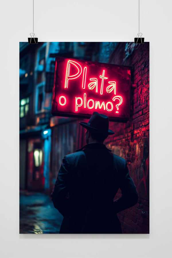 Póster Plata O Plomo Neón