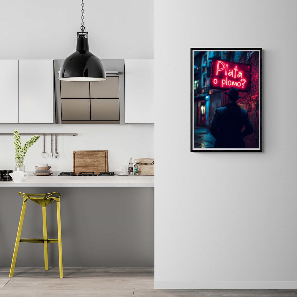 Plata O Plomo Neon dans un intérieur