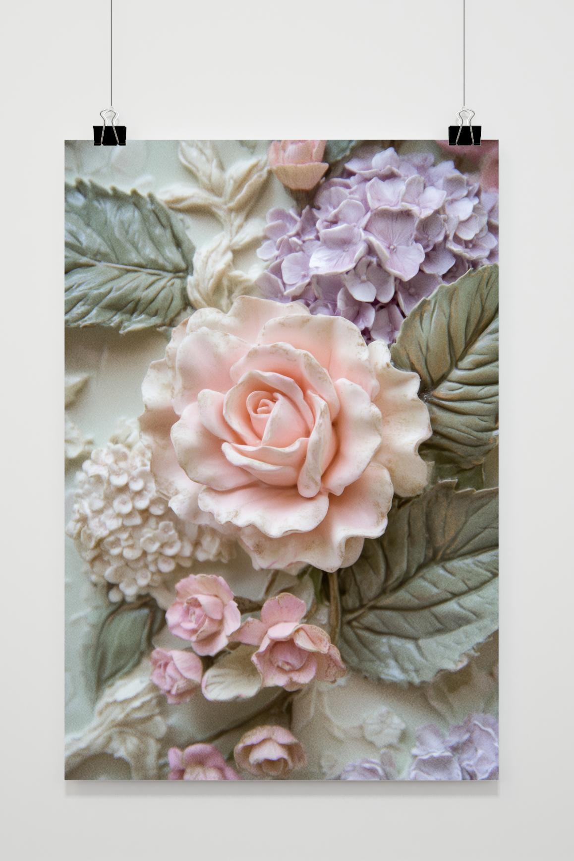 Affiche Bloemen Pastel de 25 Artstreet