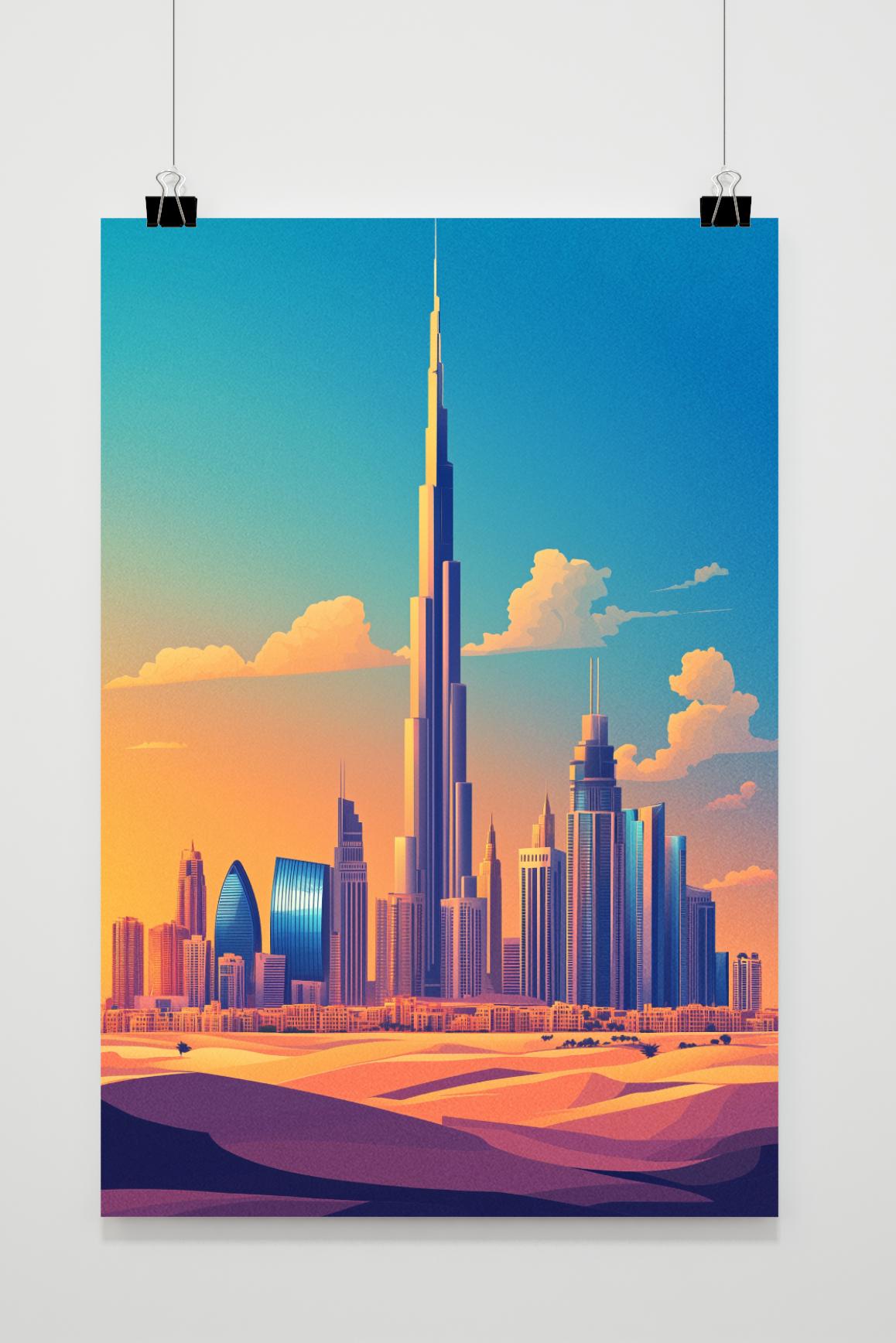 Affiche Dubai Skyline de 25 Artstreet