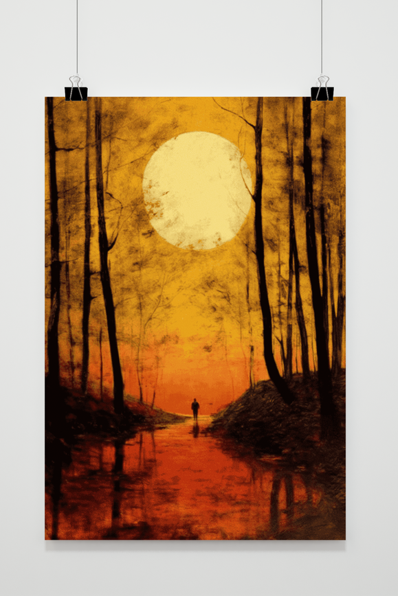 Boswandeling Sunset poster