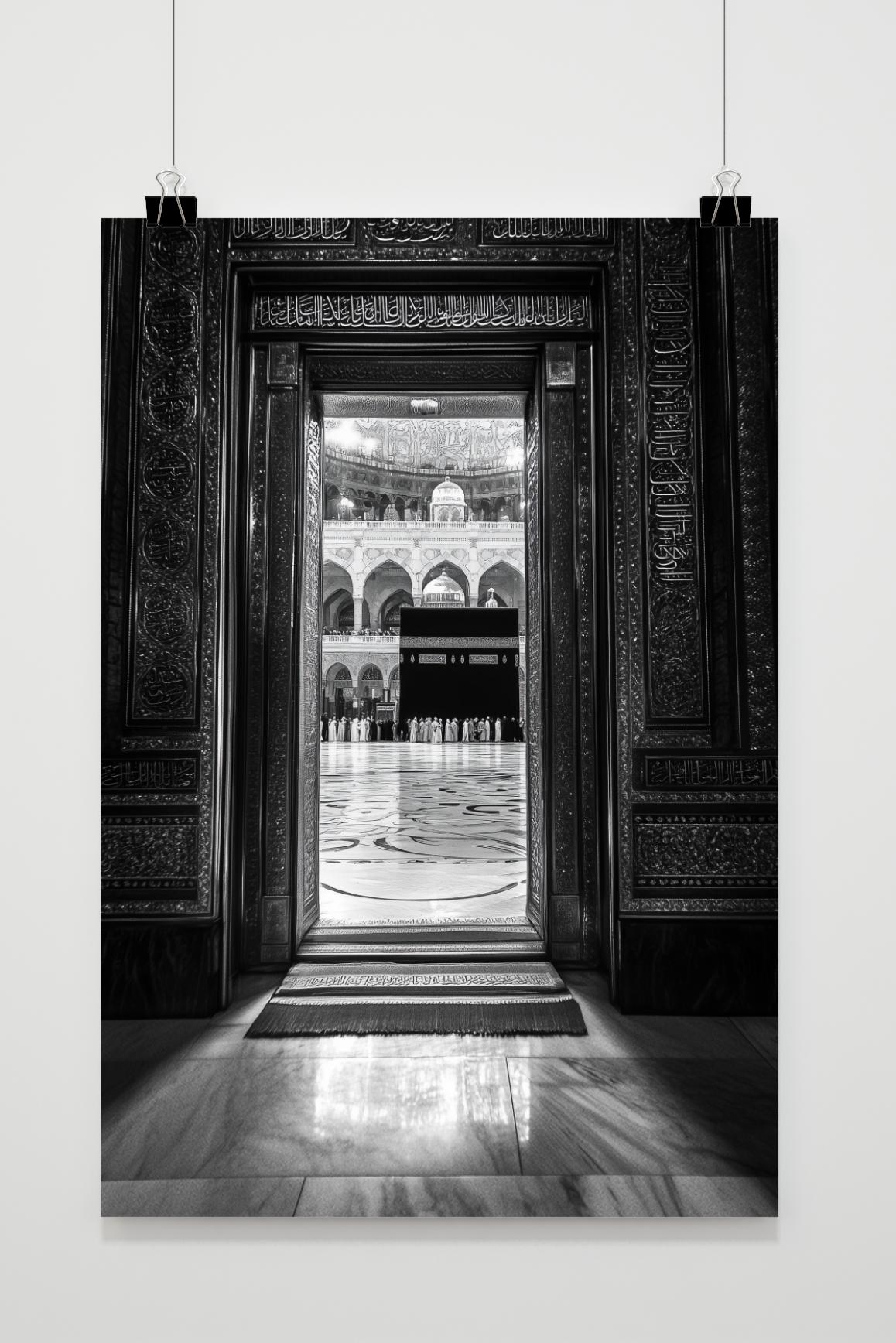 Affiche Kaaba Noir et Blanc de 25 Artstreet