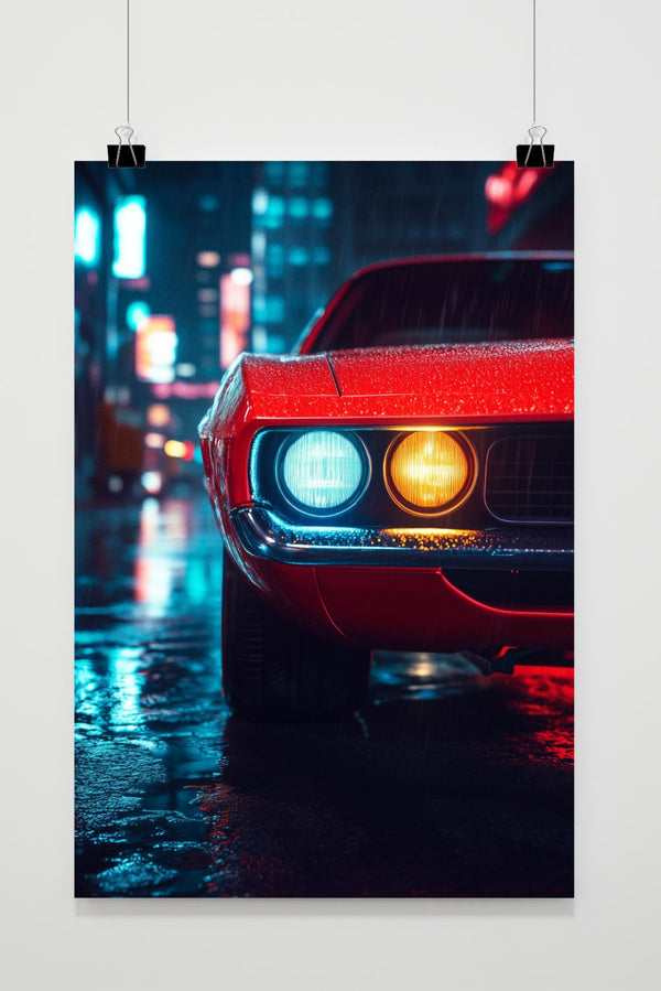 Póster Coche Rojo