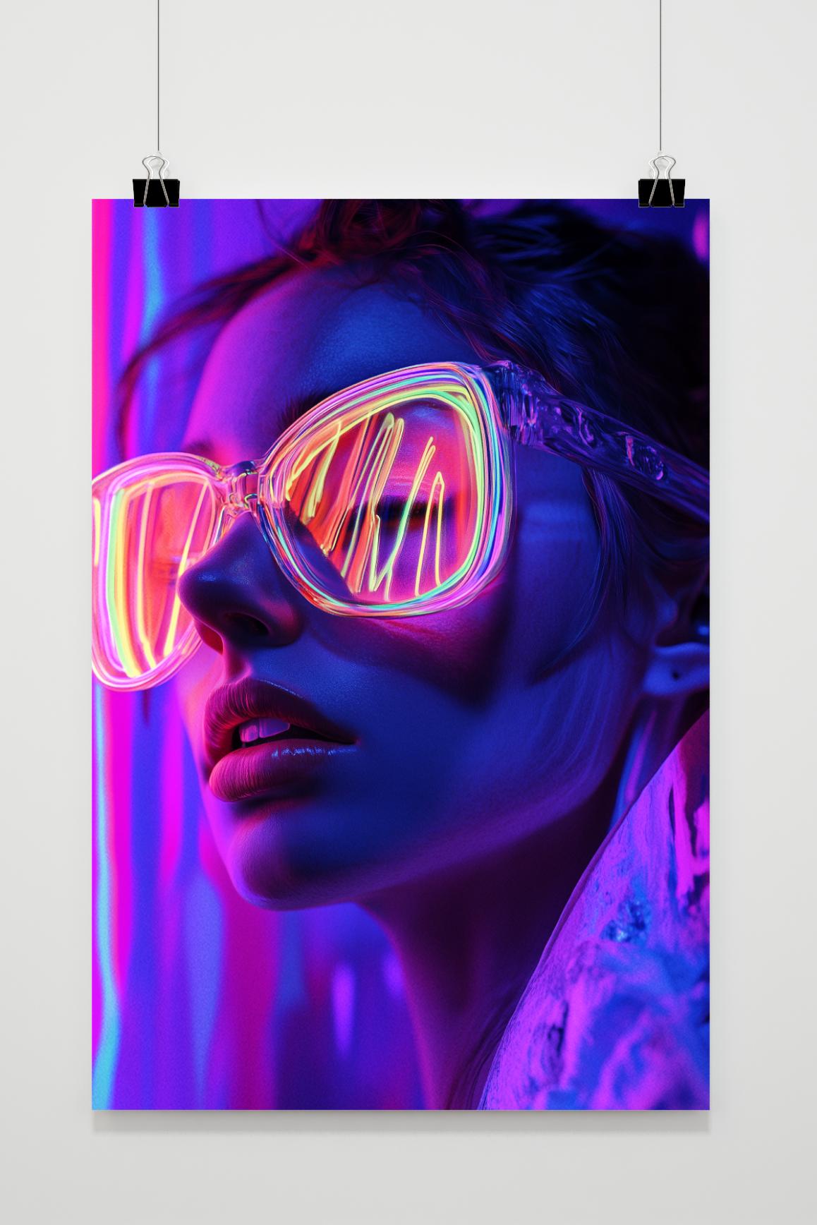 Affiche Jeune Fille Néon de 25 Artstreet