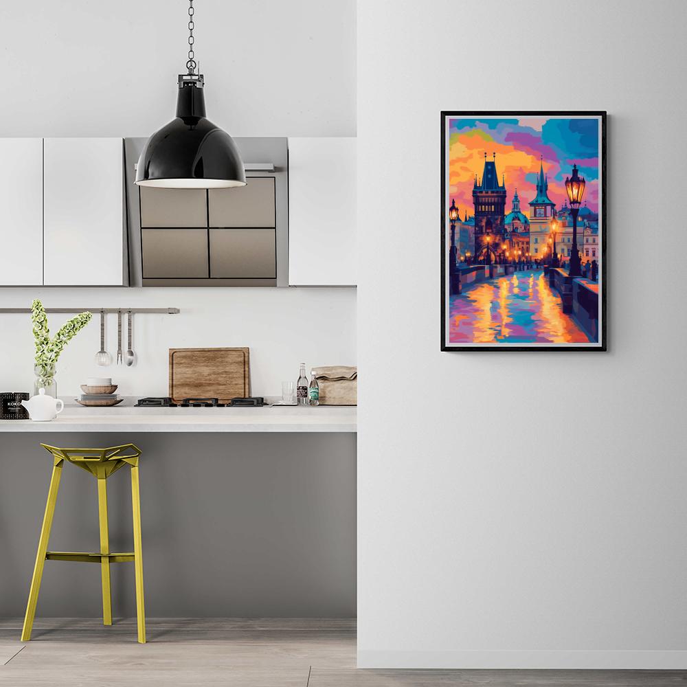 Prague Pont Charles dans un intérieur