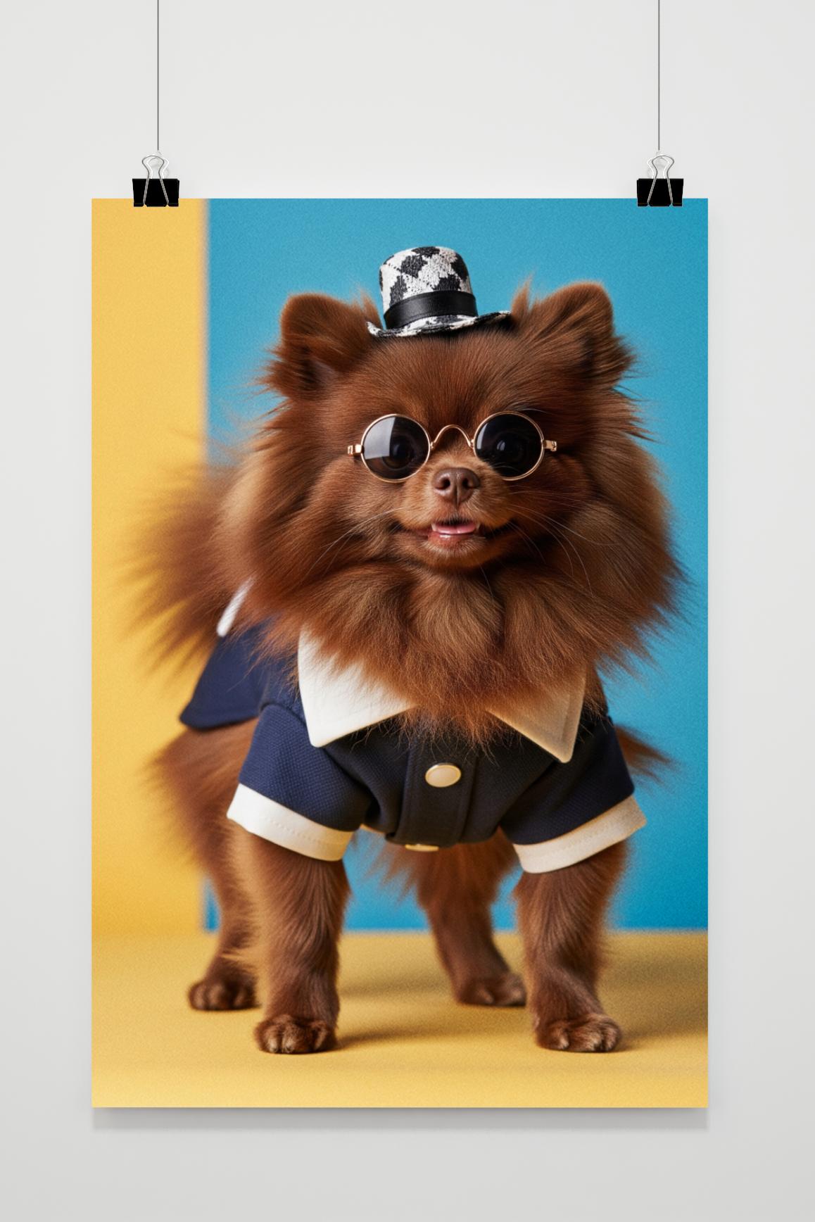 Pomeranian Fashion Sunglasses poster van 25 Artstreet