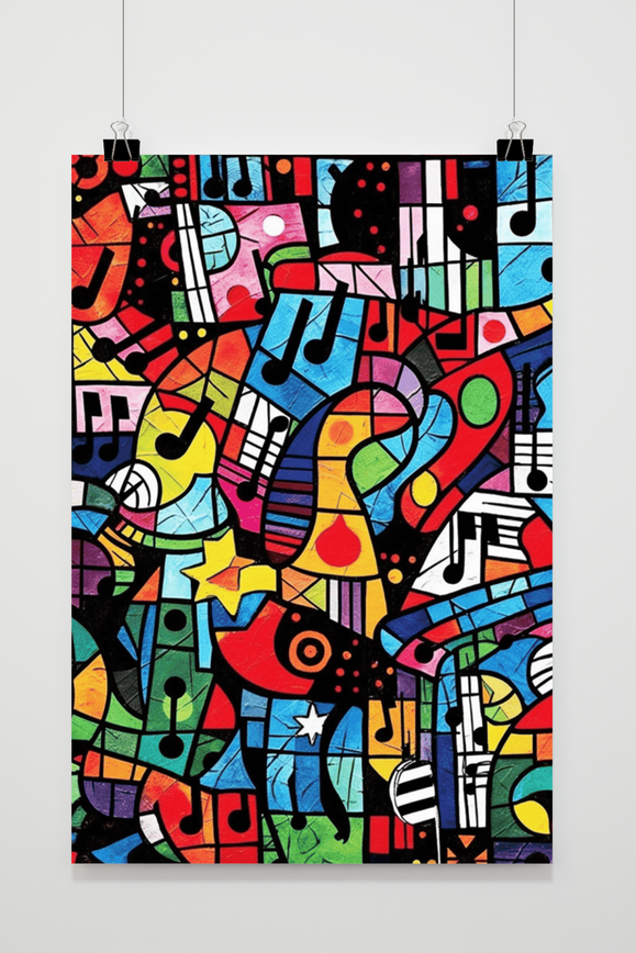 Póster Notas Musicales