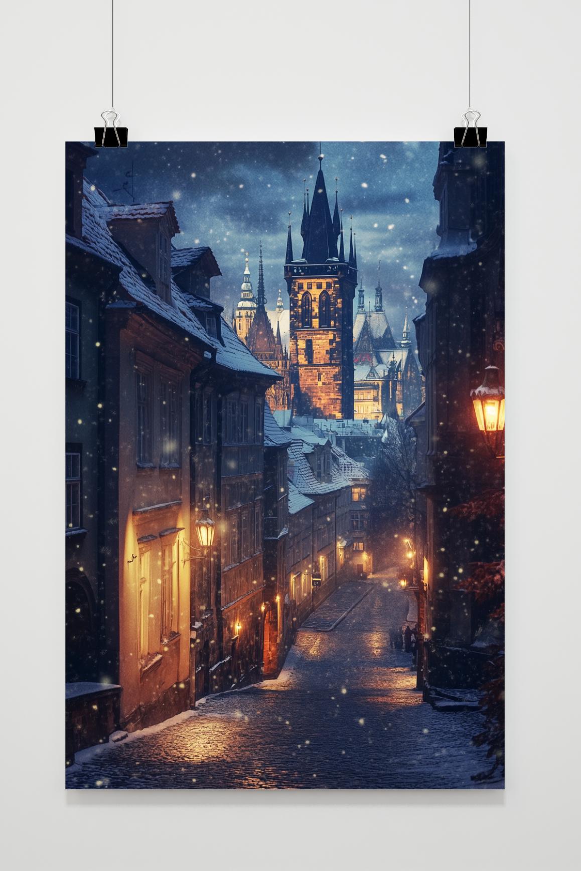 Affiche Prague Rue Pavée de 25 Artstreet