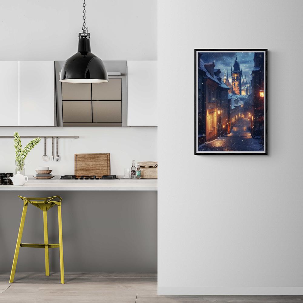 Prague Rue Pavée dans un intérieur