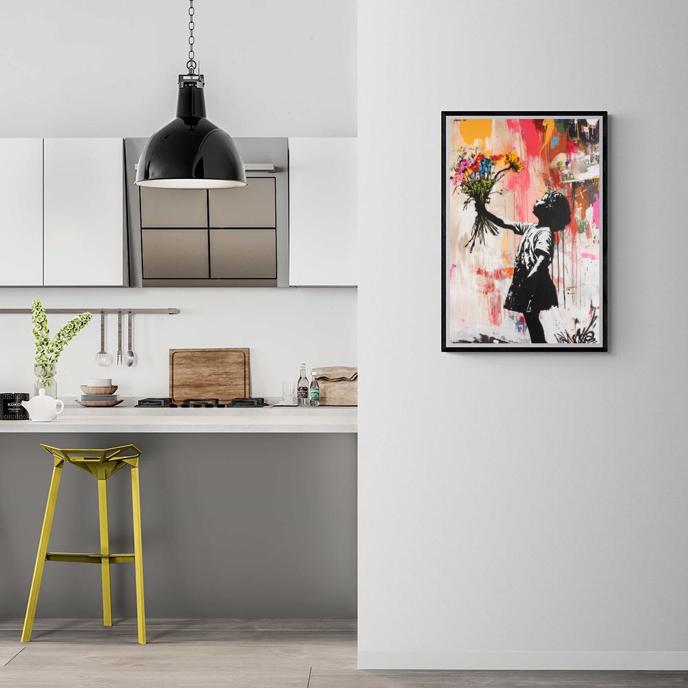 Banksy Bloemen dans un intérieur